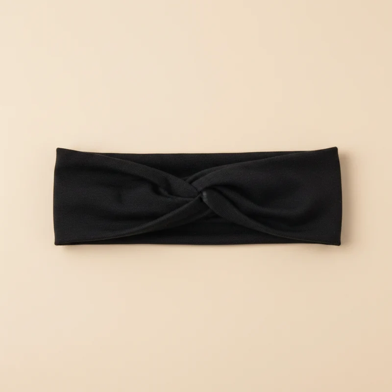 Bandeau Cheveux Sport Femme Tissu Noir