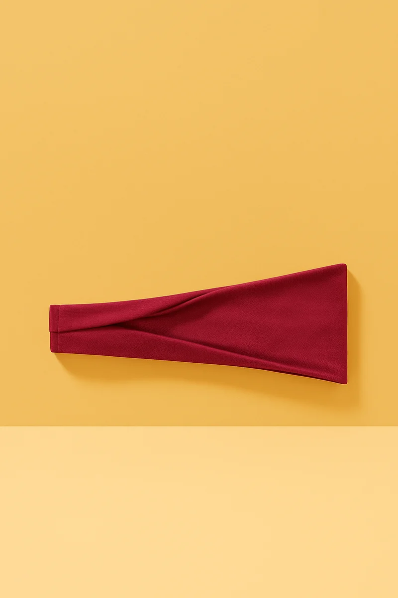 Bandeau Cheveux Sport Femme Tissu Rouge Foncé